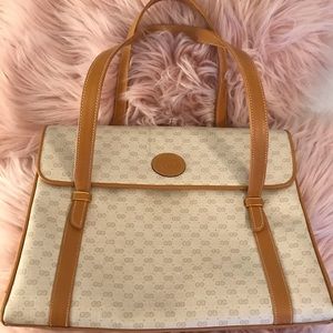 Vintage White and Beige Gucci Handbag